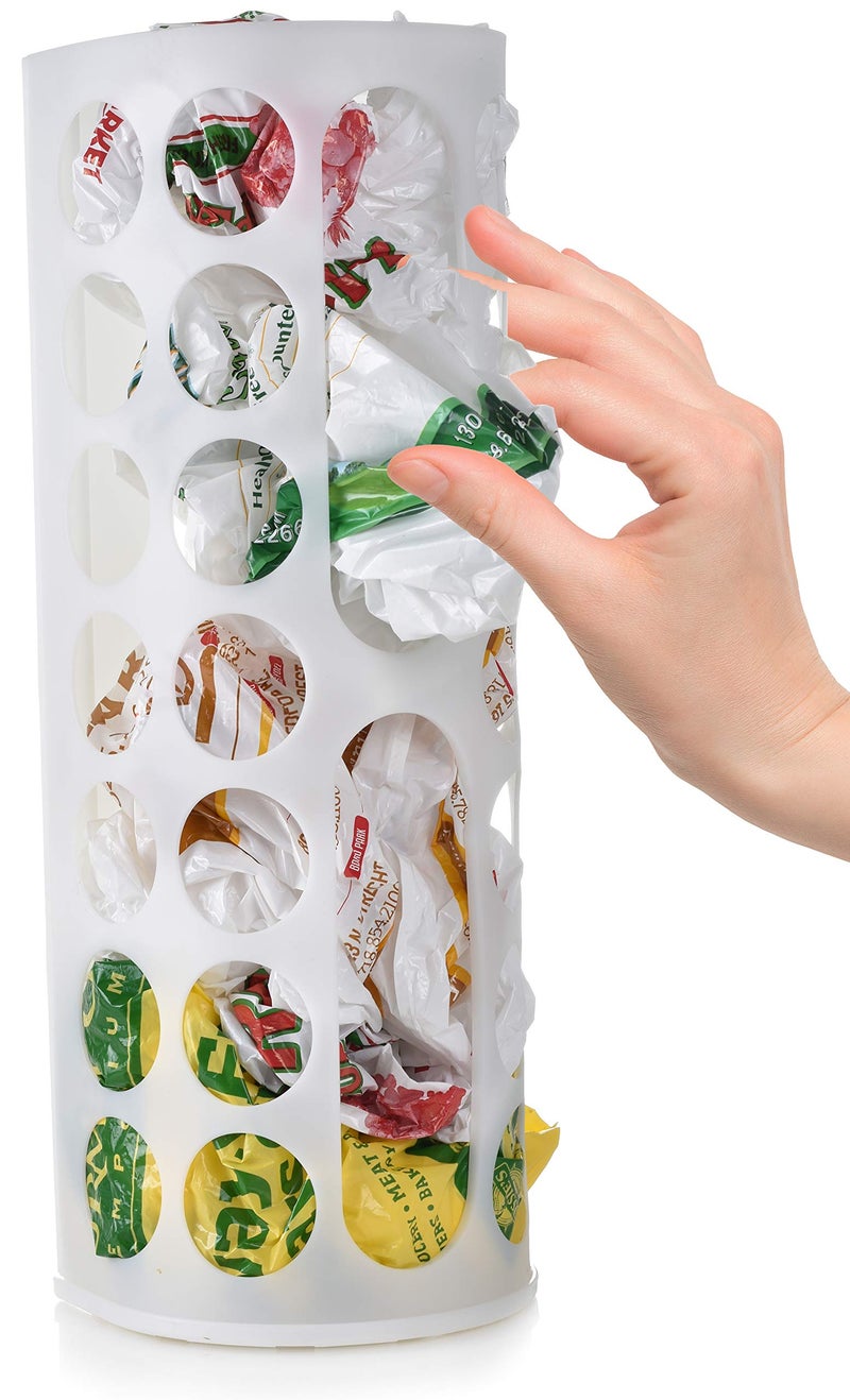 Handy Laundry Grocery Bag Storage Holder, Large Bag Dispenser, Neatly Store Plastic Shopping Bags & Keep them Handy for Reuse, Access Holes Make Adding or Retrieving Bags Simple & Convenient, (2-Pack) - Image 5